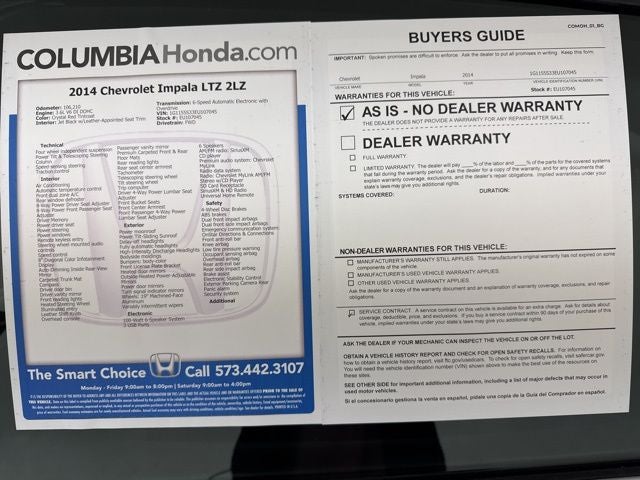 2014 Chevrolet Impala LTZ 2LZ