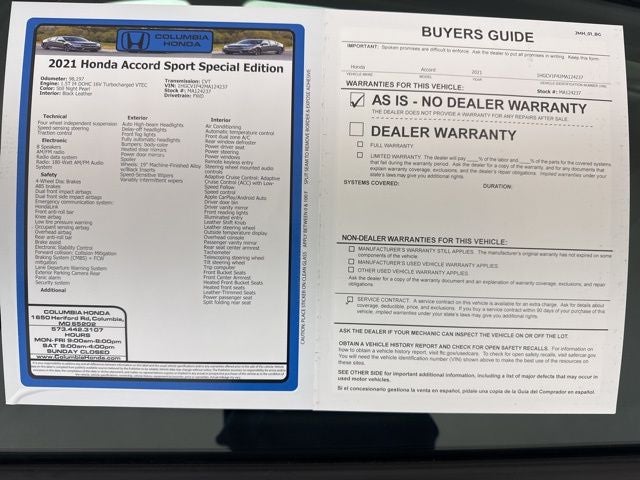 2021 Honda Accord Sport Special Edition