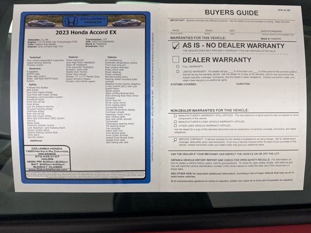 2023 Honda Accord EX