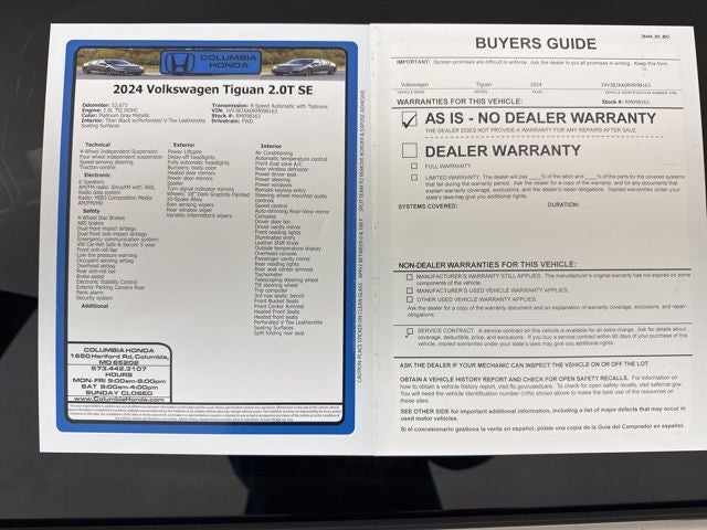 2024 Volkswagen Tiguan 2.0T SE