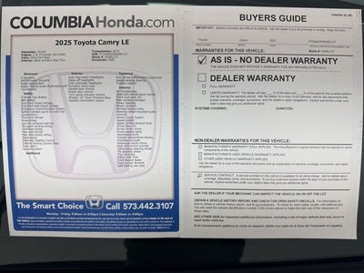 2025 Toyota Camry LE