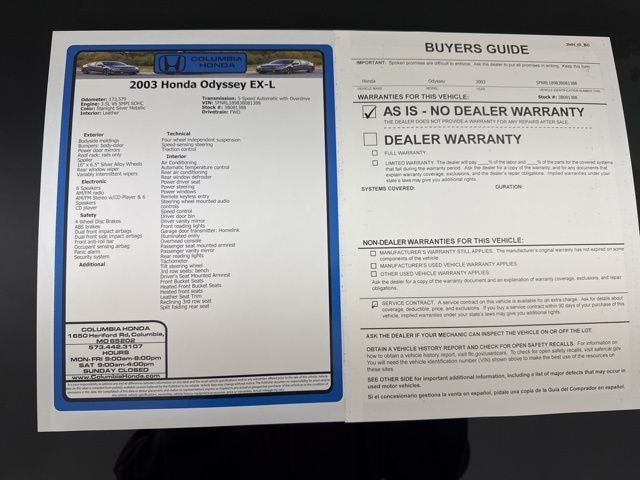 2003 Honda Odyssey EX-L
