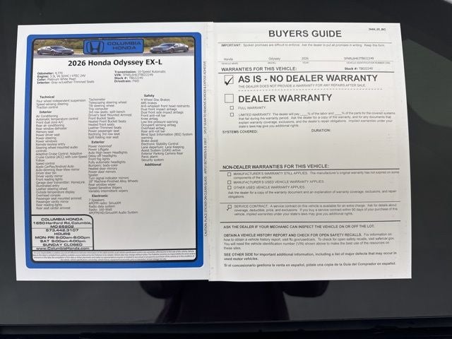 2026 Honda Odyssey EX-L