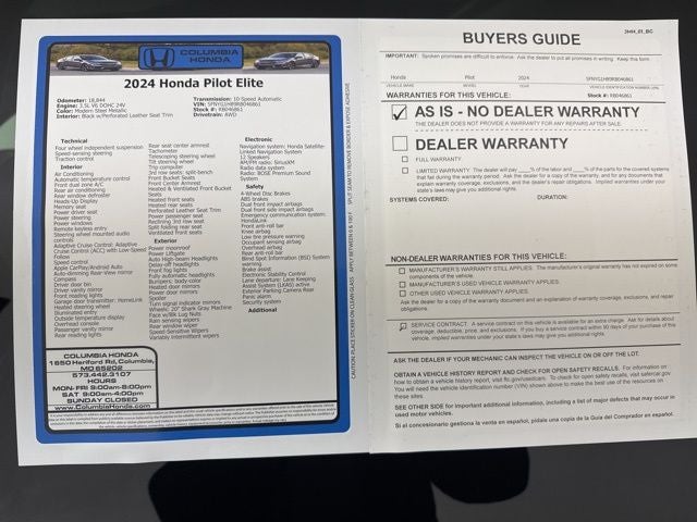 2024 Honda Pilot Elite