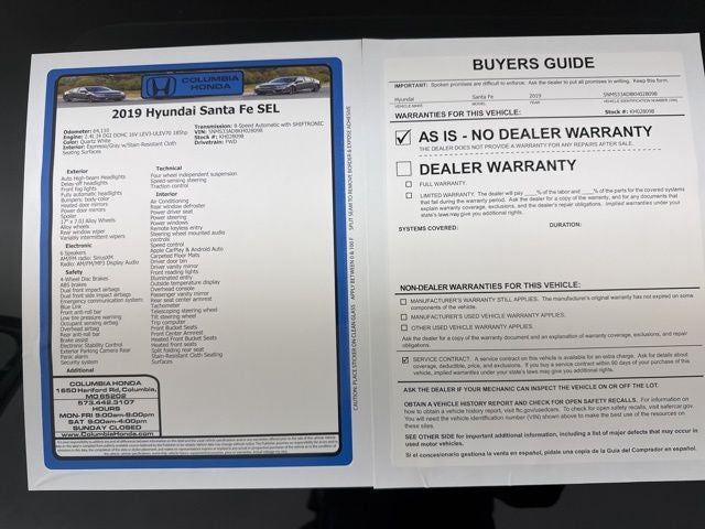 2019 Hyundai Santa Fe SEL