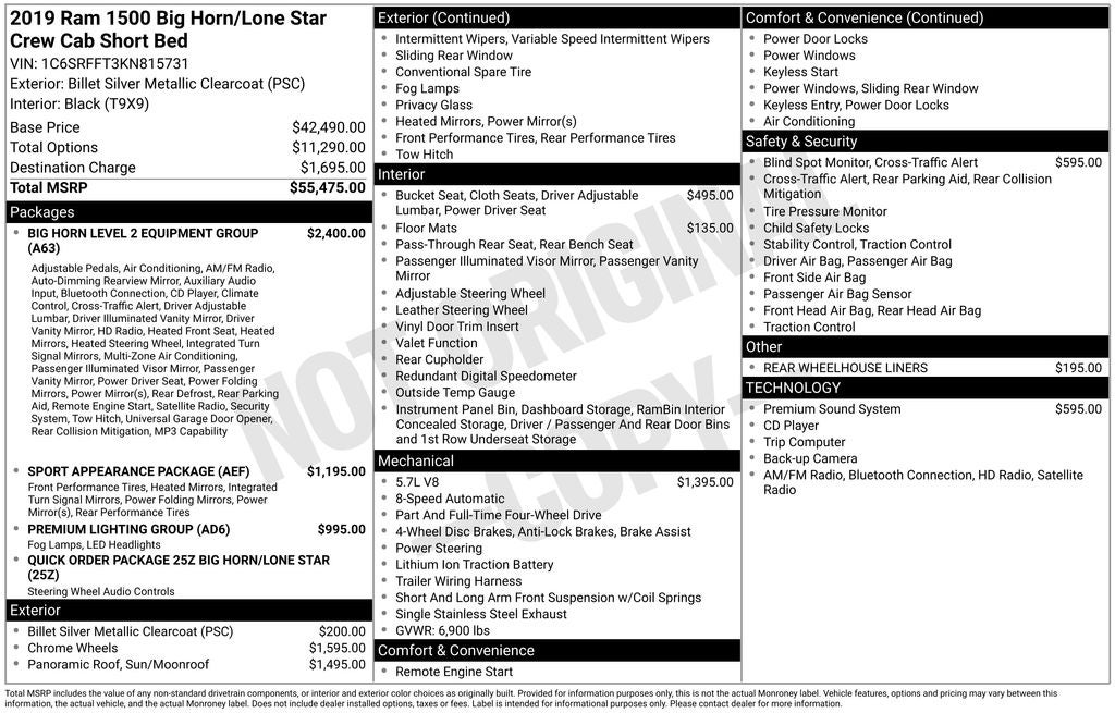 2019 RAM 1500 Big Horn/Lone Star