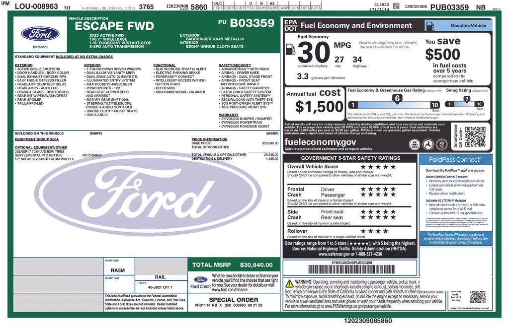 2023 Ford Escape Active