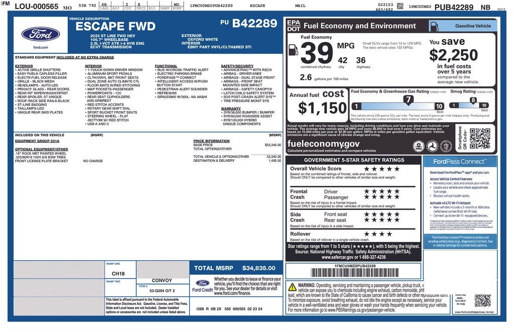 2023 Ford Escape Hybrid ST-Line
