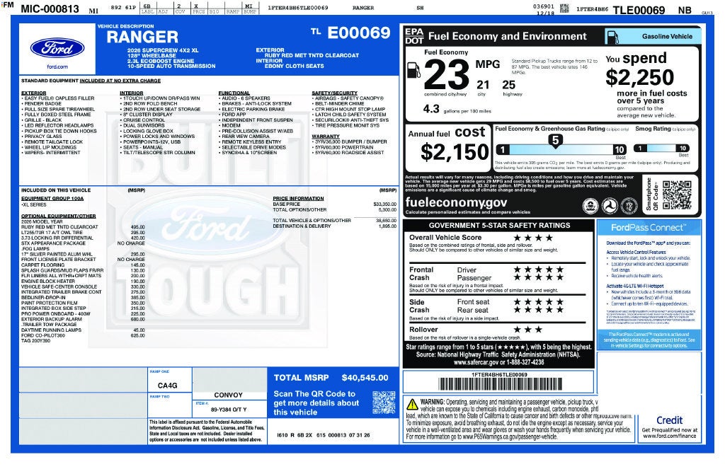 2026 Ford Ranger XL
