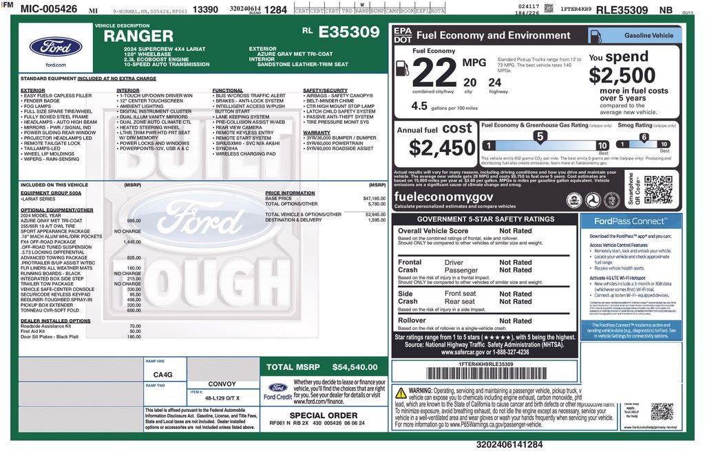 2024 Ford Ranger Lariat