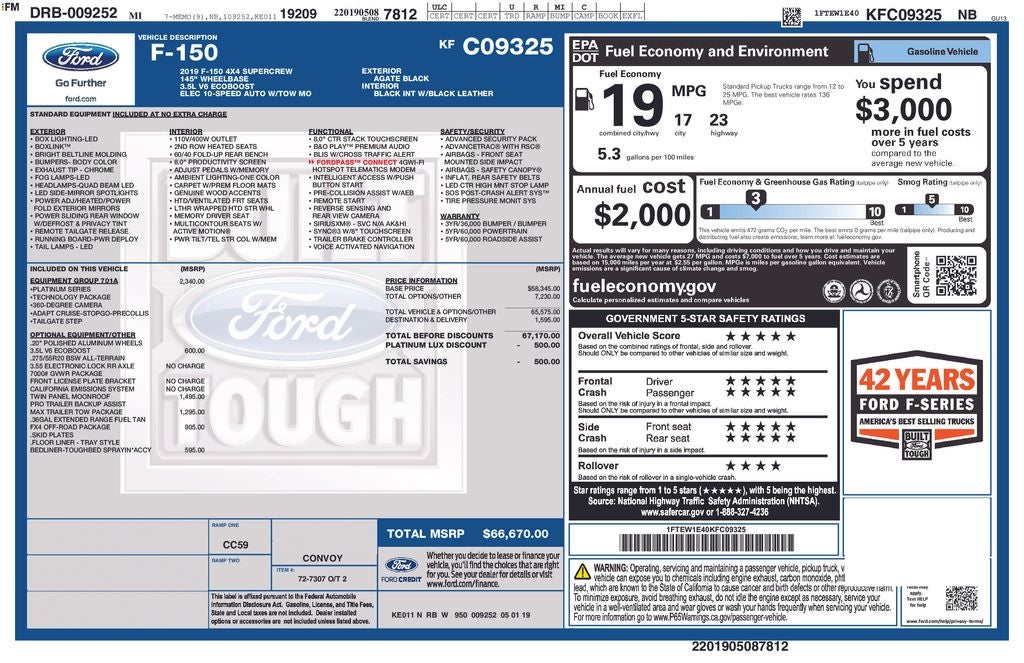 2019 Ford F-150 Platinum