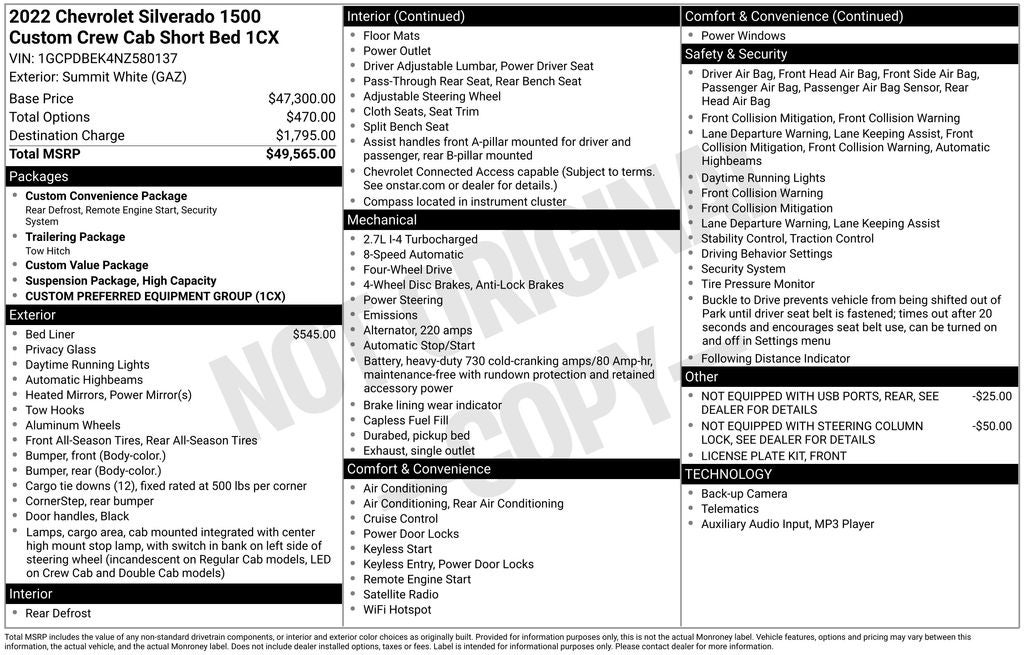 2022 Chevrolet Silverado 1500 Custom