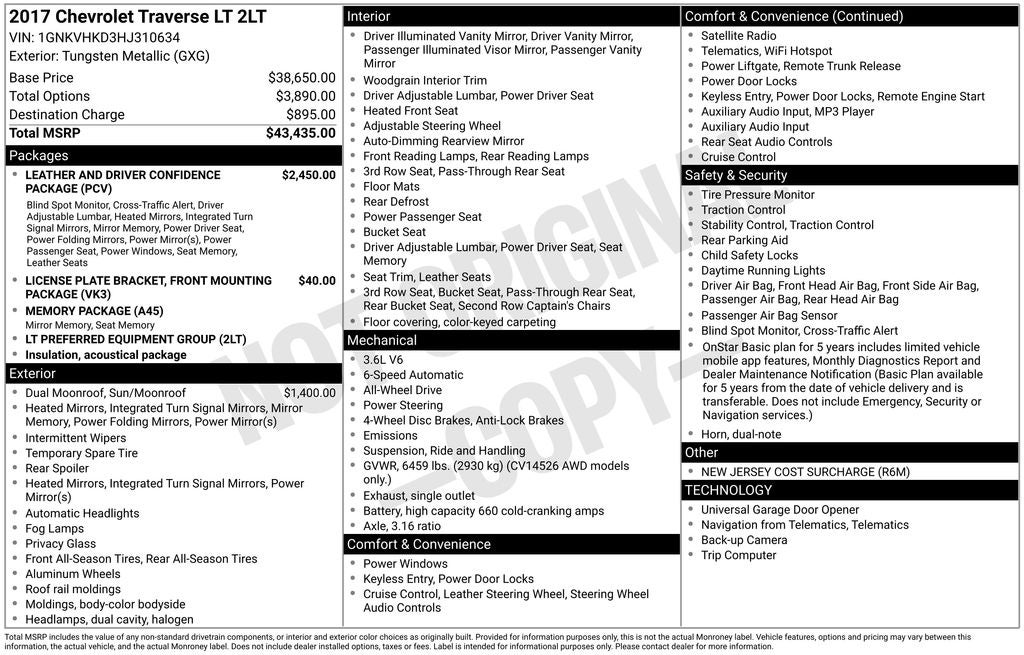 2017 Chevrolet Traverse 2LT 2LT