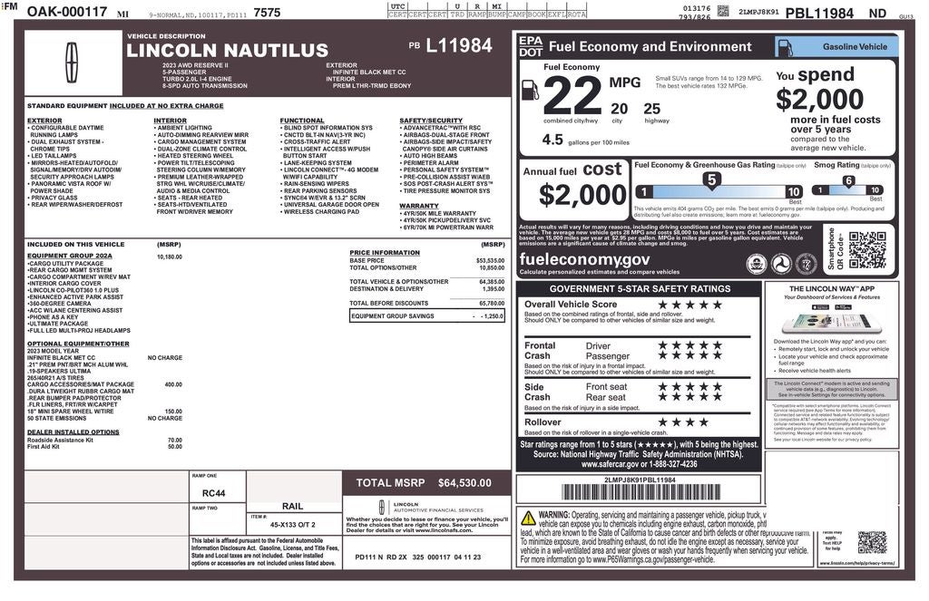 2023 Lincoln Nautilus Reserve