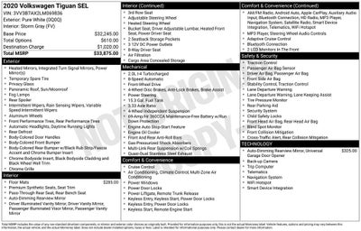 2020 Volkswagen Tiguan 2.0T SEL
