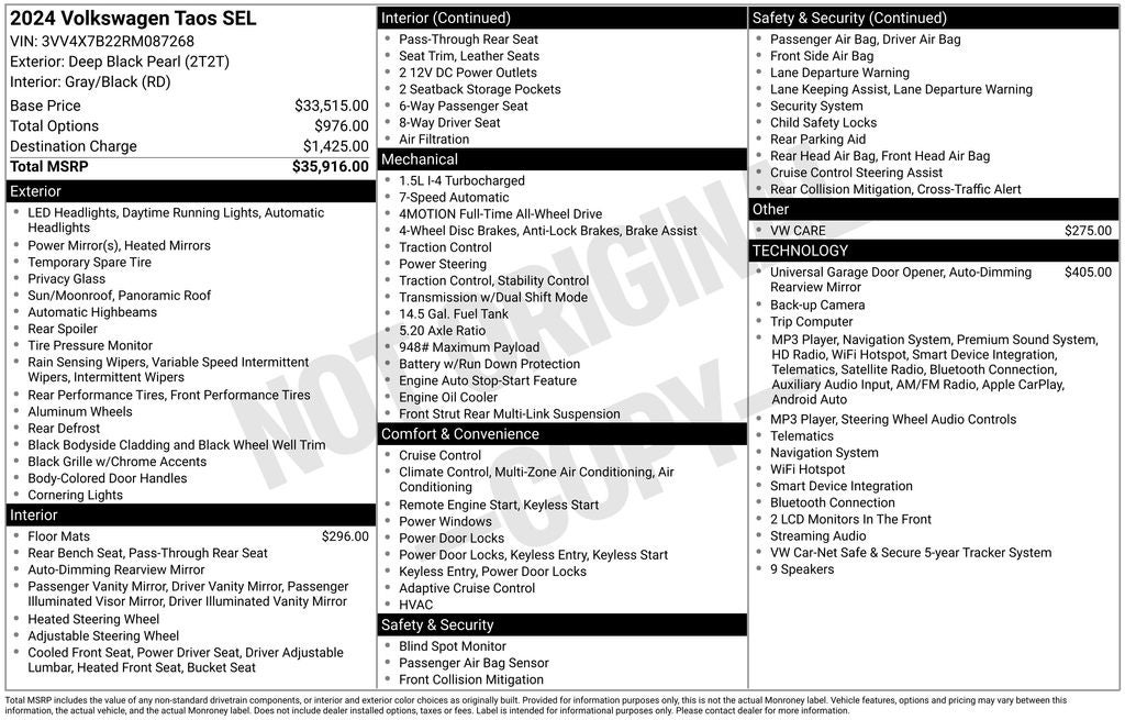 2024 Volkswagen Taos 1.5T SEL
