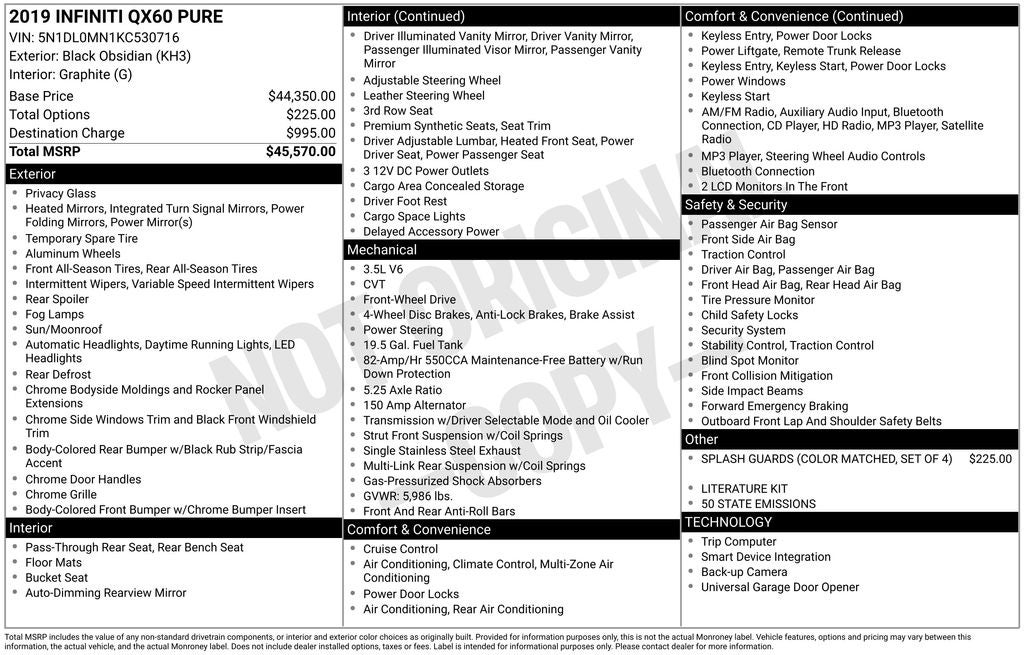 2019 INFINITI QX60 PURE