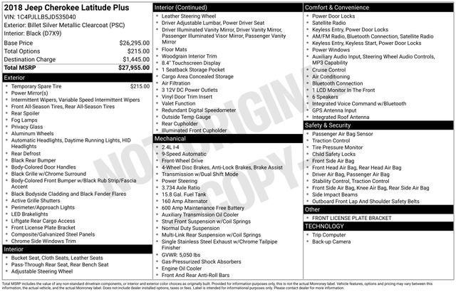 2018 Jeep Cherokee Latitude Plus