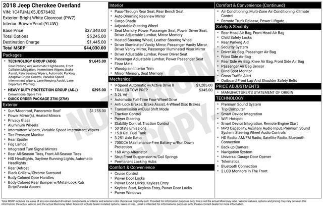 2018 Jeep Cherokee Overland