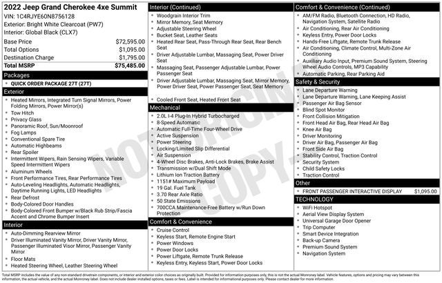2022 Jeep Grand Cherokee Summit