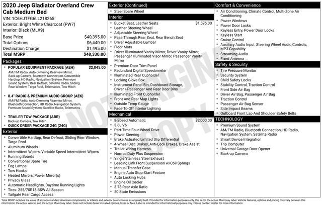 2020 Jeep Gladiator Overland