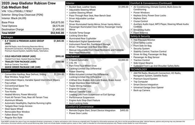 2020 Jeep Gladiator Rubicon