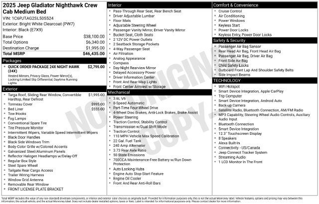 2025 Jeep Gladiator Nighthawk