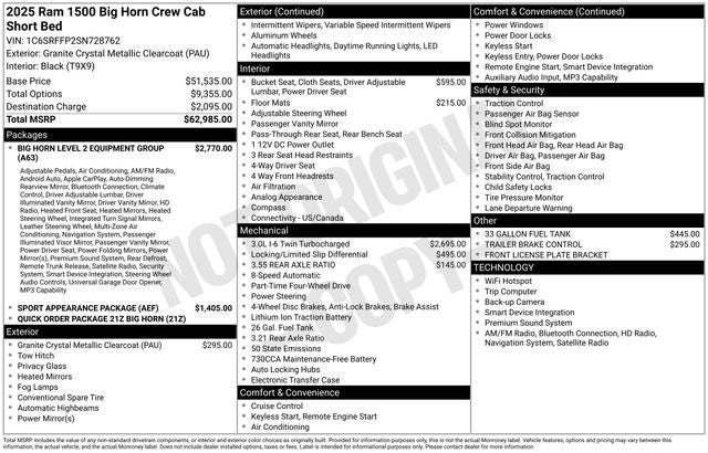 2025 RAM 1500 Big Horn/Lone Star