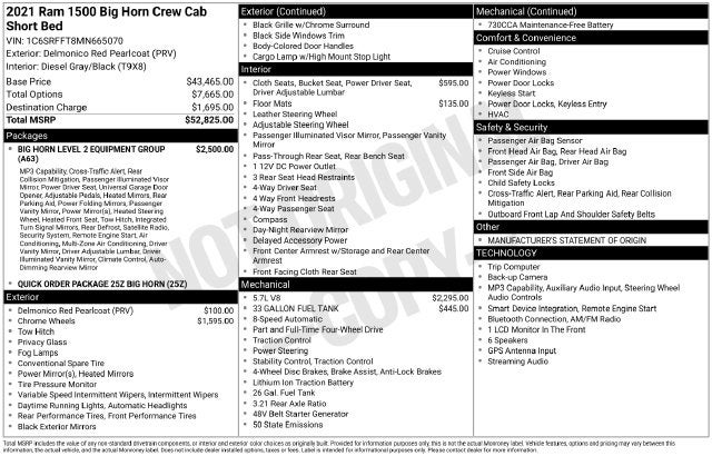2021 RAM 1500 Big Horn/Lone Star