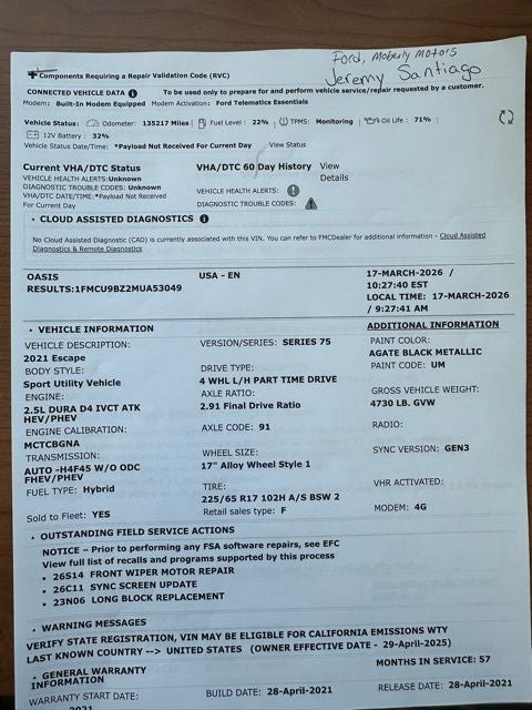 2021 Ford Escape Hybrid SE