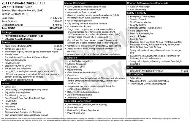 2011 Chevrolet Cruze 1LT