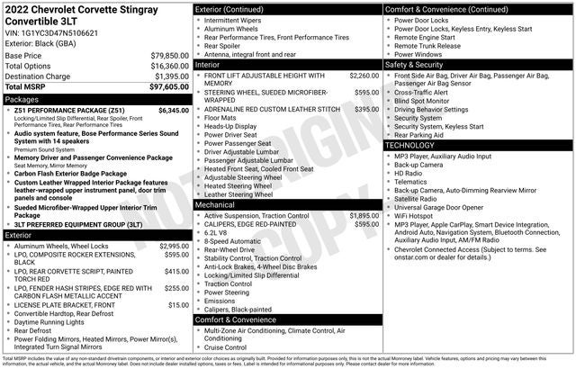 2022 Chevrolet Corvette Stingray 3LT