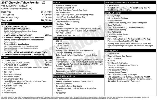 2017 Chevrolet Tahoe Premier