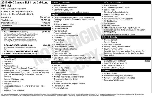 2015 GMC Canyon SLE1