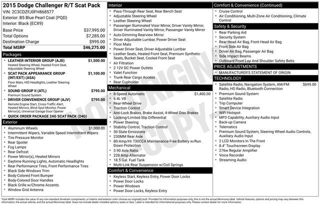 2015 Dodge Challenger R/T Scat Pack