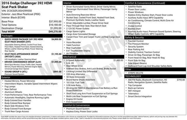2016 Dodge Challenger R/T Scat Pack SHAKER
