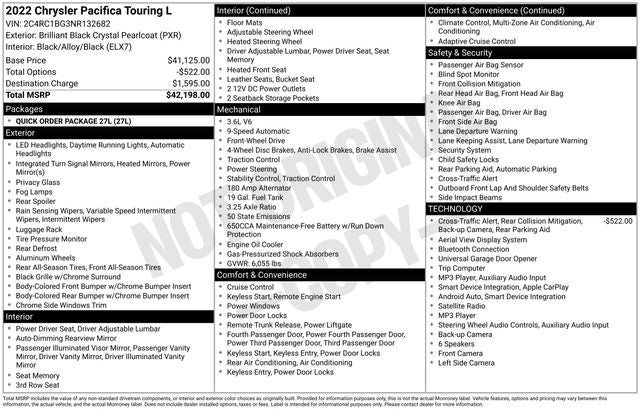 2022 Chrysler Pacifica Touring L