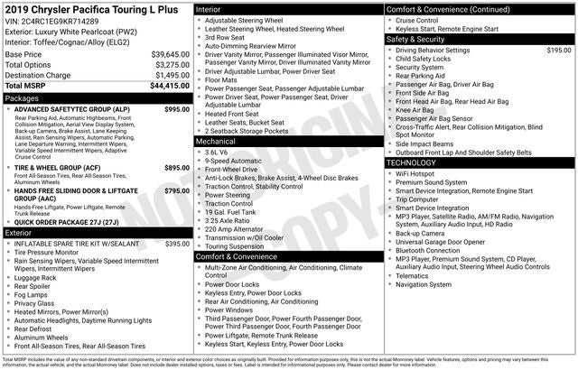 2019 Chrysler Pacifica Touring L Plus