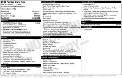 2008 Pontiac Grand Prix Base