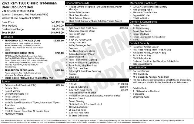 2021 RAM 1500 Classic Tradesman
