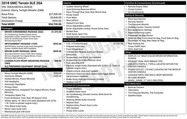 2018 GMC Terrain SLE