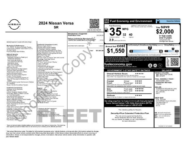 2024 Nissan Versa 1.6 SR