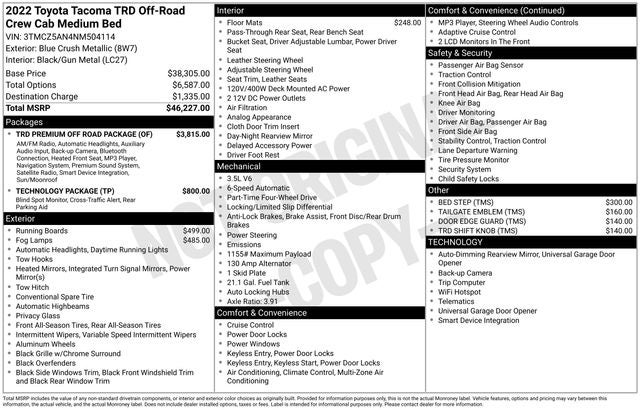 2022 Toyota Tacoma TRD Off-Road V6