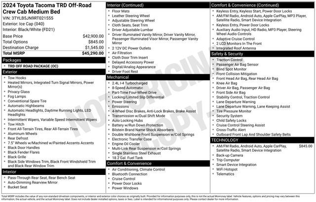 2024 Toyota Tacoma TRD Off-Road