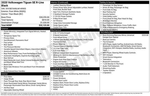 2020 Volkswagen Tiguan 2.0T SE R-Line Black