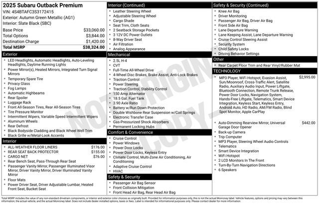 2025 Subaru Outback Premium