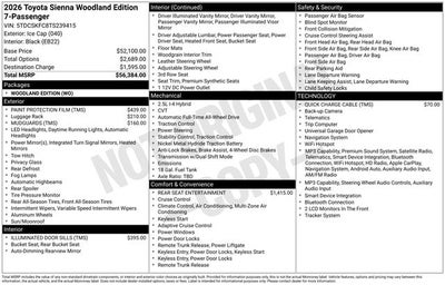 2026 Toyota Sienna Woodland Edition