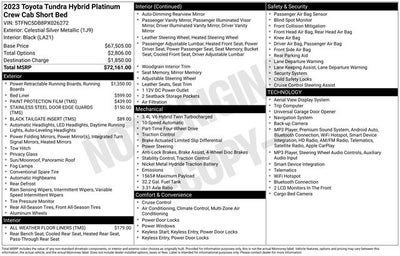 2023 Toyota Tundra Hybrid Platinum