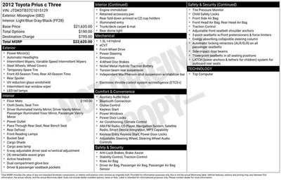 2012 Toyota Prius c Three