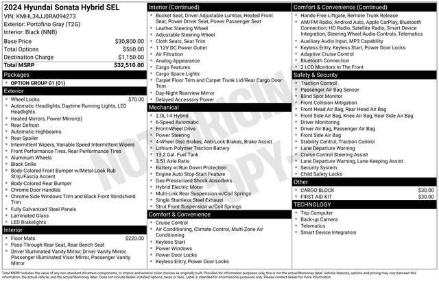 2024 Hyundai Sonata Hybrid SEL